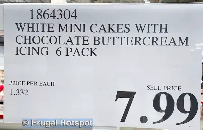 Kirkland Signature White Mini Cakes with Chocolate Buttercream Frosting | Costco Price | Item 1864304