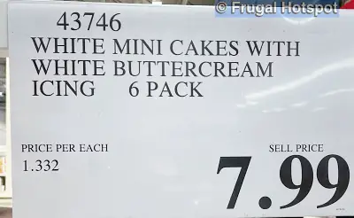 Kirkland Signature White Mini Cakes with White Buttercream Frosting | Costco Price | Item 43746