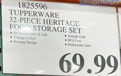 Tupperware Heritage Container 32 Piece Set | Costco Price | Item 1825596