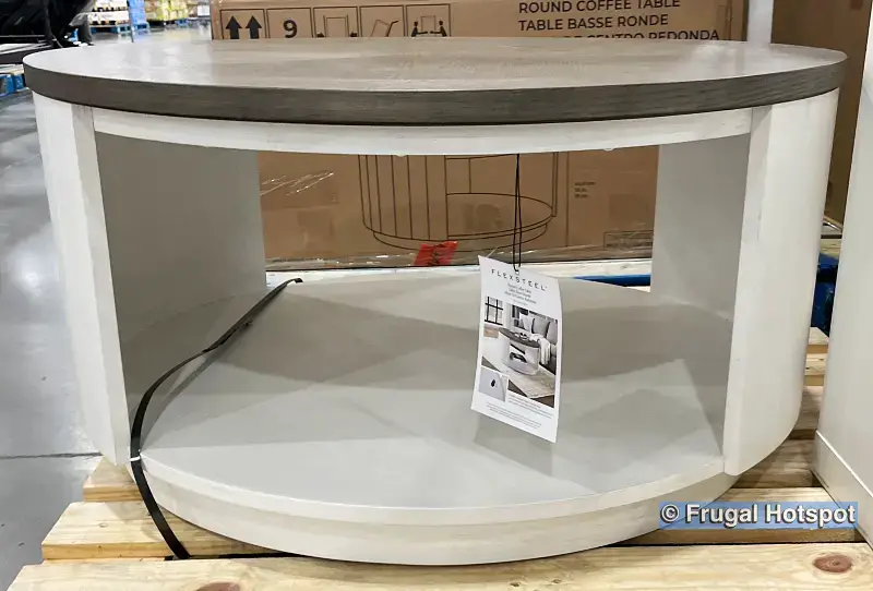 Flexsteel Melody Round Coffee Table | open view | Costco Display