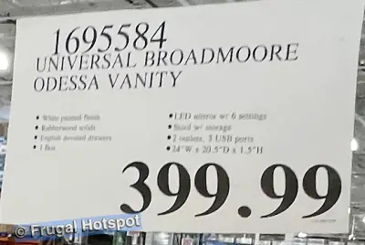 Universal Broadmoore Odessa Lift Top Makeup Vanity | Costco Price | Item 1695584